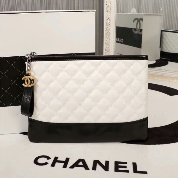 Chanel 2017 Calfskin Leather Clutch 8127 White