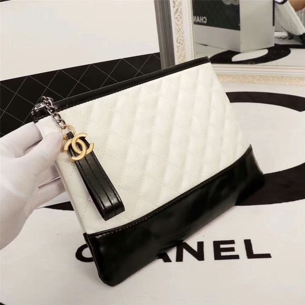 Chanel 2017 Calfskin Leather Clutch 8127 White