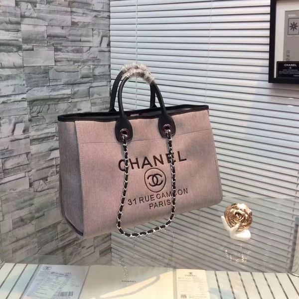 Chanel Large Canvas Tote Shopping Bag CNA1679 Grey