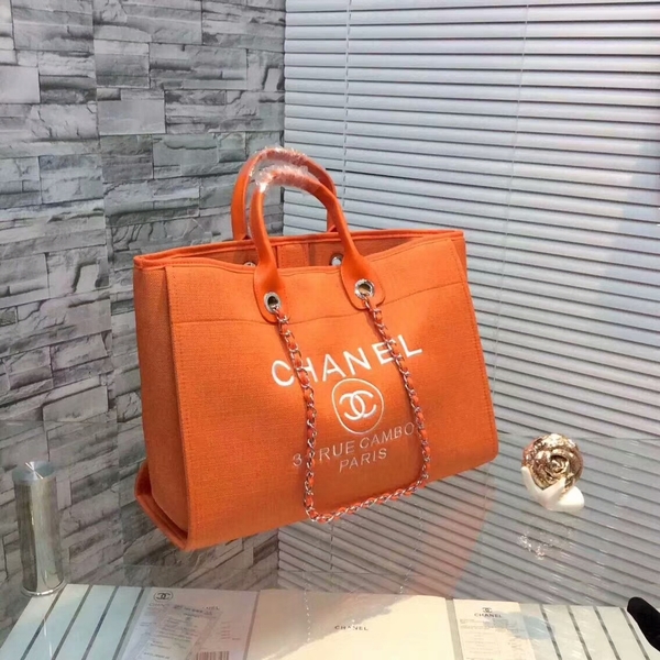 Chanel Large Canvas Tote Shopping Bag CNA1679 Orange