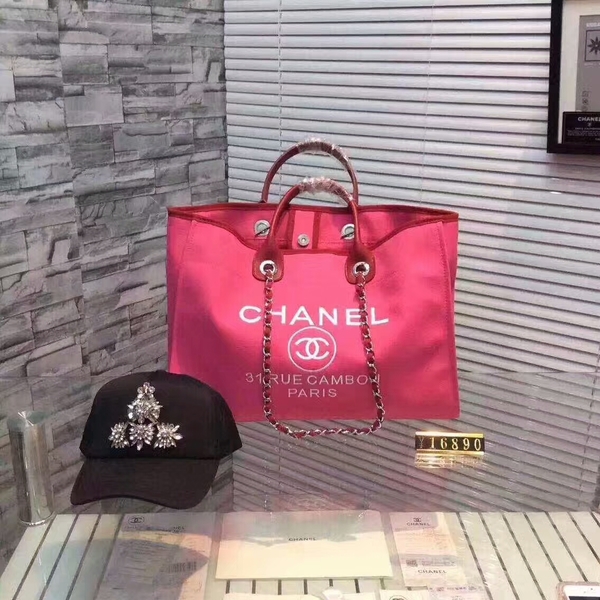 Chanel Large Canvas Tote Shopping Bag CNA1679 Pink