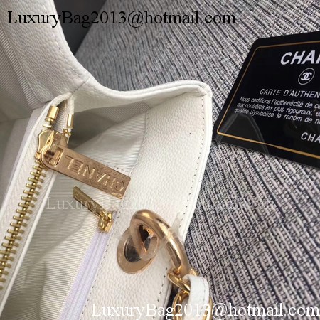 Chanel LE Boy Grand Shopping Tote Bag GST White Cannage Pattern A50995 Gold