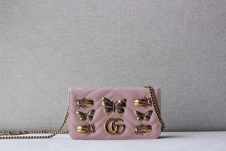 Gucci GG Marmont Animal Studs mini Bag 488426 Pink