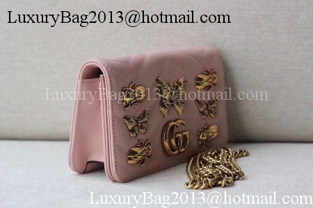 Gucci GG Marmont Animal Studs mini Bag 488426 Pink