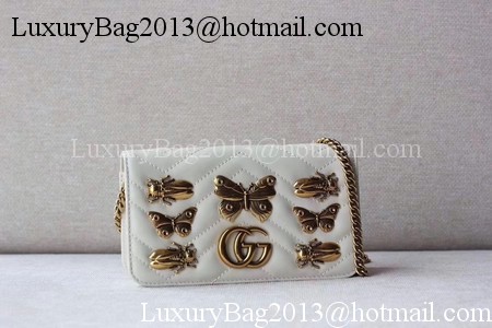 Gucci GG Marmont Animal Studs mini Bag 488426 White