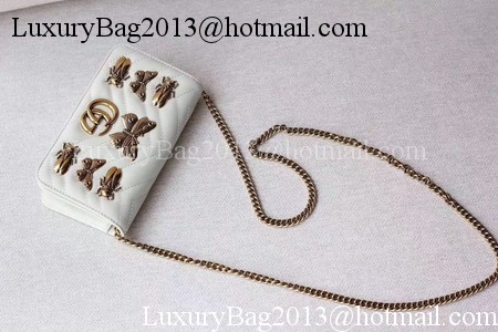 Gucci GG Marmont Animal Studs mini Bag 488426 White