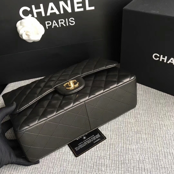 Chanel Flap Shoulder Bags Black Original Lambskin Leather CF1113 Glod