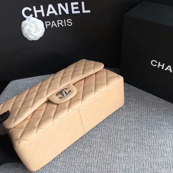 Chanel Flap Shoulder Bags Camel Original Lambskin Leather CF1113 Silver