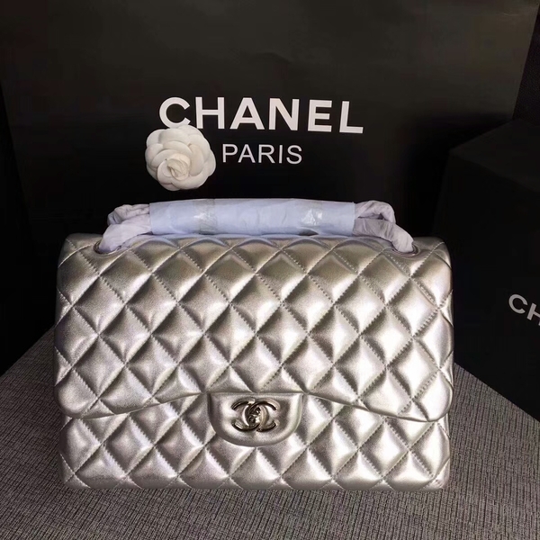 Chanel Flap Shoulder Bags Original Lambskin Leather CF1113 Silver