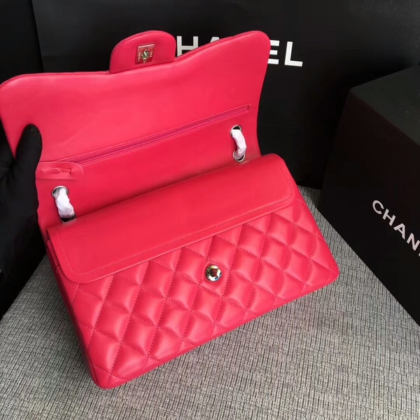 Chanel Flap Shoulder Bags Pink Original Lambskin Leather CF1113 Silver