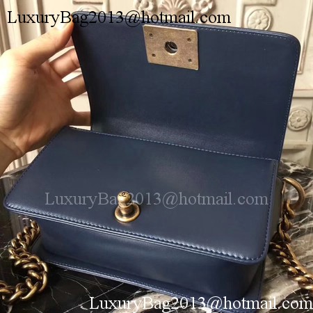 Boy Chanel Top Handle Flap Bag Original Leather A91881 Royal