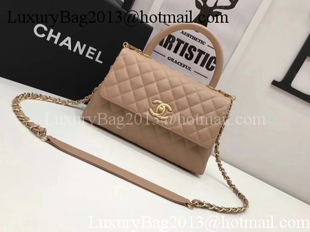 Chanel Classic Top Handle Bag Apricot Original Leather A92991 Gold