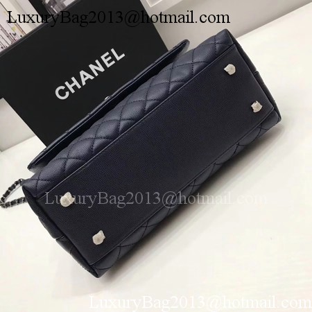 Chanel Classic Top Handle Bag Royal Original Leather A92991 Silver