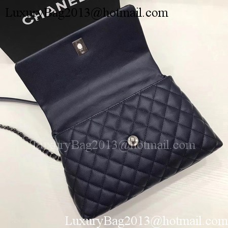 Chanel Classic Top Handle Bag Royal Original Leather A92991 Silver