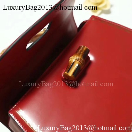 Gucci Bamboo Classic Leather Top Handle Bag 495880 Red