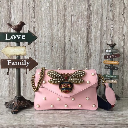 Gucci Broadway Leather mini Bag 453778 Pink