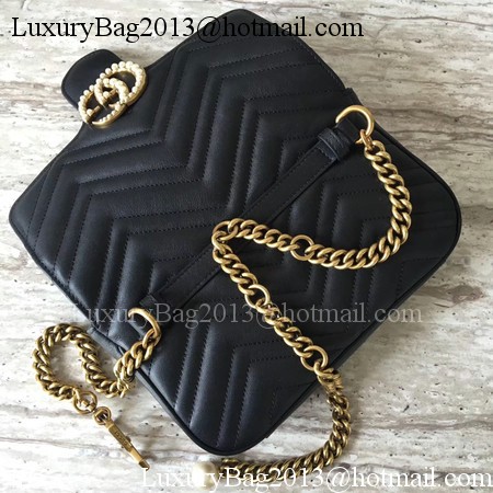 Gucci GG Marmont Matelasse Shoulder Bag 443497 Black