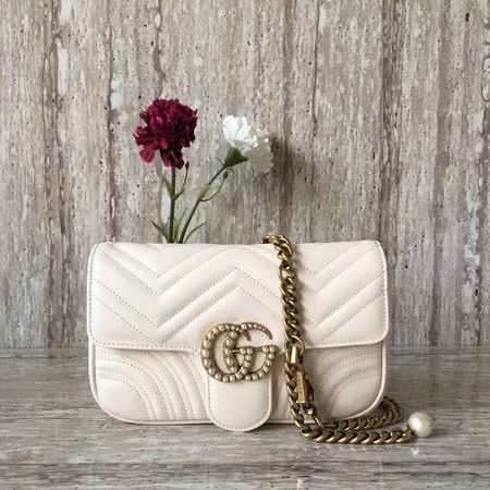 Gucci GG Marmont Matelasse Shoulder Bag 443497 OffWhite