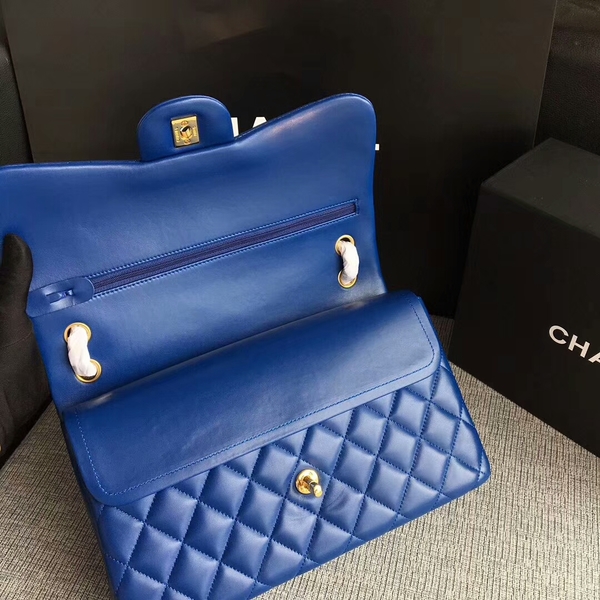 Chanel Flap Shoulder Bags Blue Original Lambskin Leather CF1113 Glod