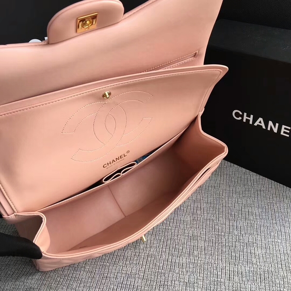 Chanel Flap Shoulder Bags Light Pink Original Lambskin Leather CF1113 Glod