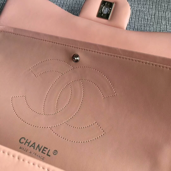 Chanel Flap Shoulder Bags Light Pink Original Lambskin Leather CF1113 Silver