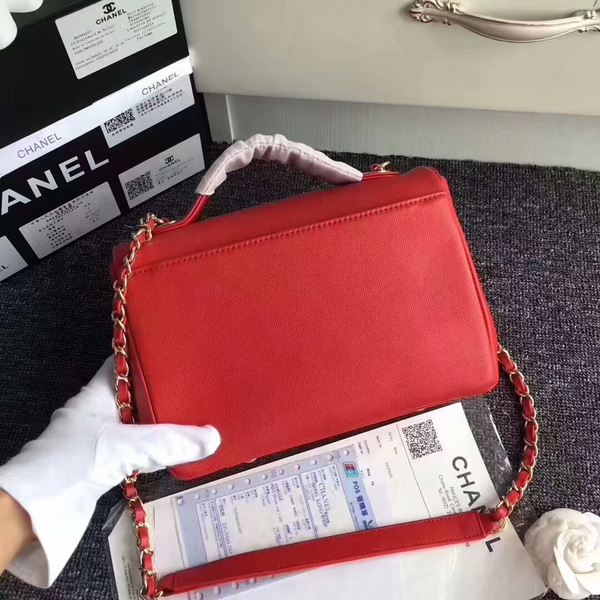 Chanel Original Calfskin Leather Shoulder Bag 8124 Red