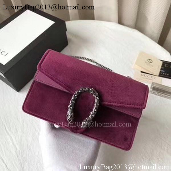 Gucci Dionysus Velvet Super mini Bag 476432 Purple