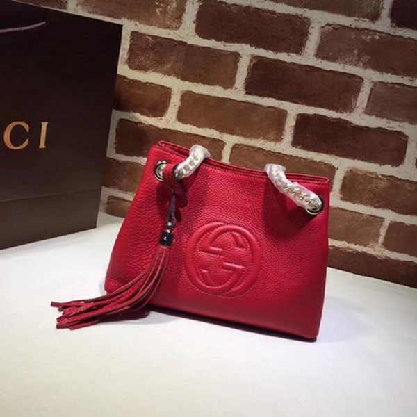 Gucci Soho Small Tote Bag Calfskin Leather 387043 Red