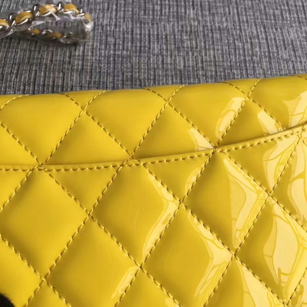 Chanel WOC Flap Bag Patent Leather A33814C Yellow