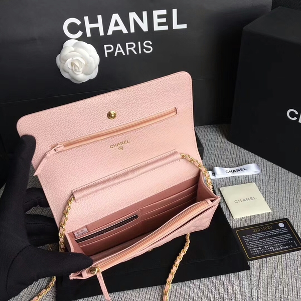 Boy Chanel WOC Flap Bag Original Calfskin Leather CHA6040 Pink