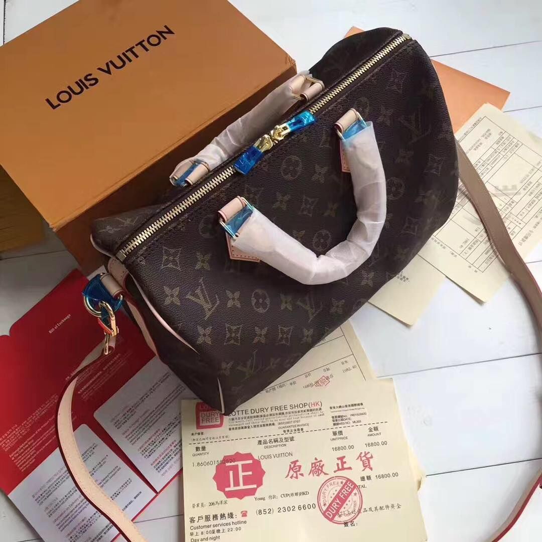 Louis Vuitton Monogram Canvas Speedy 30 with Shoulder Strap M40391