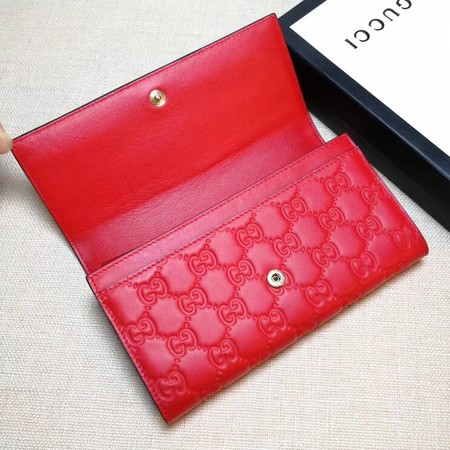 Gucci Bow Gucci Signature Continental Wallet 388679 Red