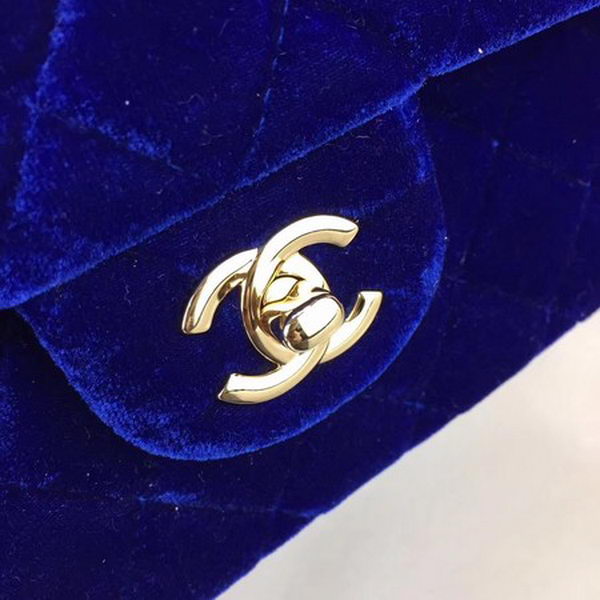 Chanel 2.55 Series Flap Bags Original Velvet A1025 Blue