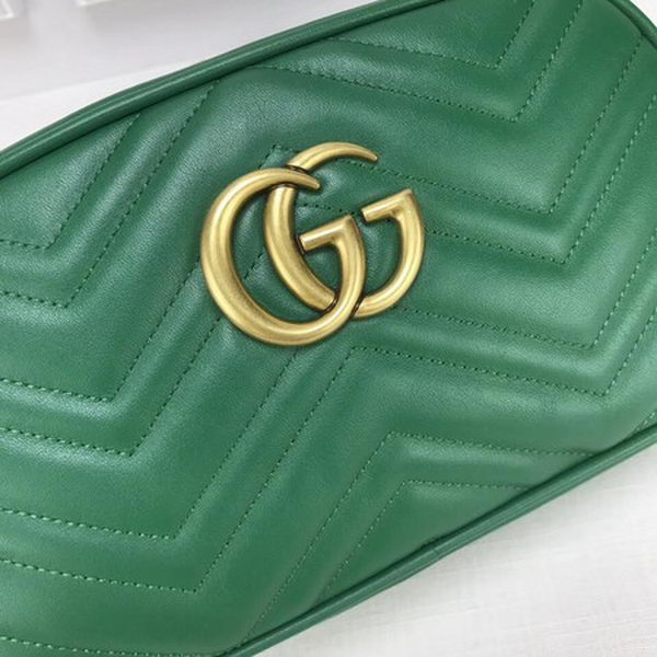 Gucci GG Marmont Matelasse Leather Shoulder Bag 447632 Green