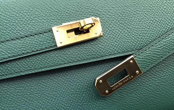 Hermes Kelly Epsom Leather Wallet H4086 Green