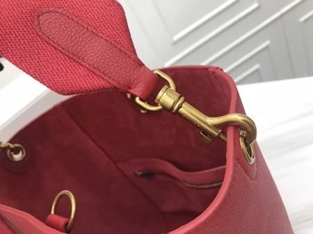 CELINE Sangle Seau Bag in Suede Leather C3371S Red