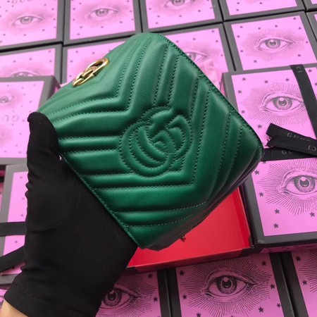 Gucci GG Marmont Matelasse Wallet 474802 Green