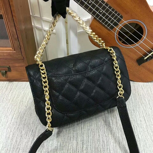 Chanel Shoulder Bag Calfskin Leather A83020 Black