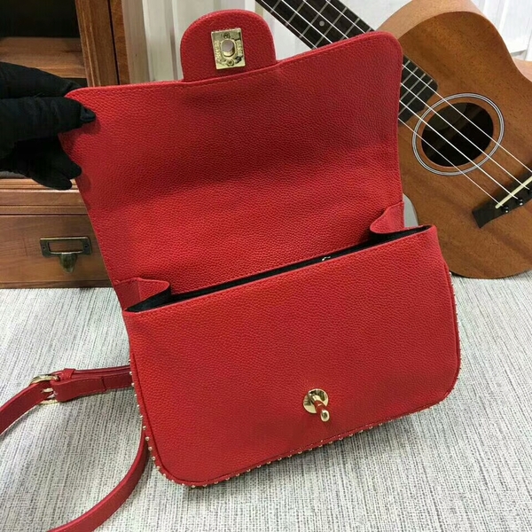 Chanel Shoulder Bag Calfskin Leather A83020 Red