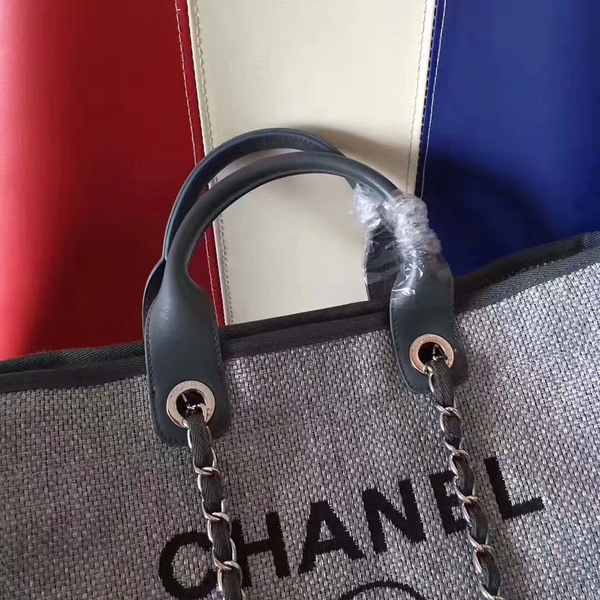 Chanel Deauville Tote Bag Original Canvas Leather A68047-5