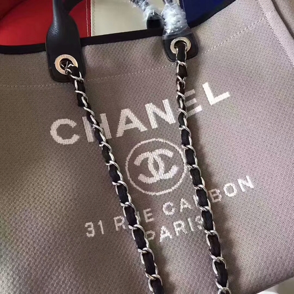 Chanel Deauville Tote Bag Original Canvas Leather A68047-9