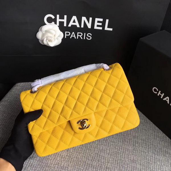 Chanel 2.55 Series Flap Bags Original Deerskin A1112 Yellow