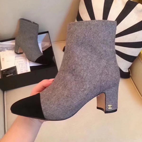 Chanel Ankle Boot Leather CH2209 Gray