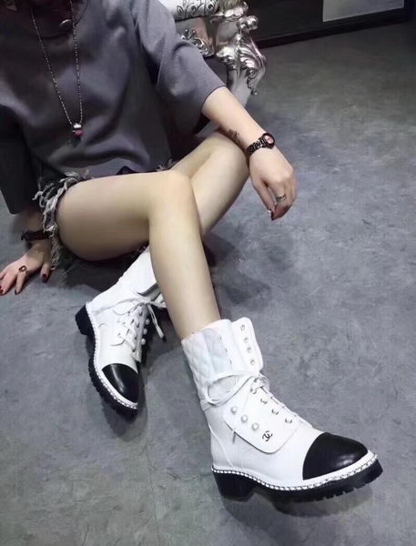 Chanel Ankle Boot Leather CH2212 White