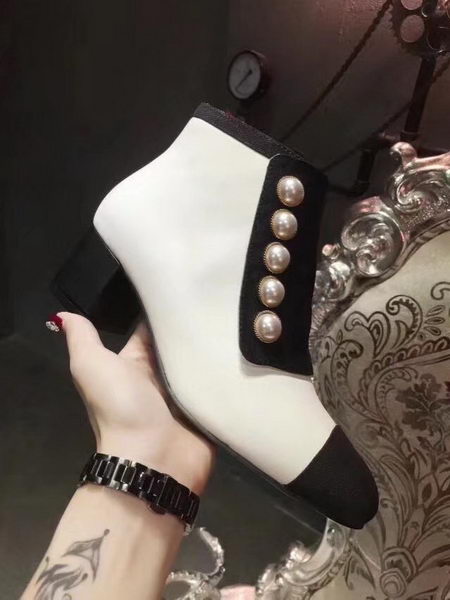 Chanel Ankle Boot Leather CH2213 White