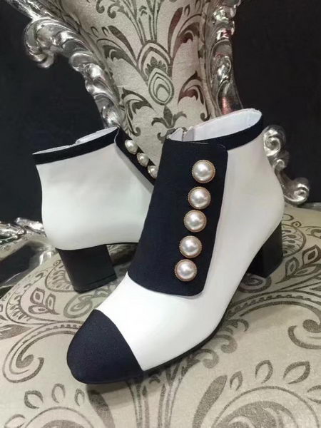 Chanel Ankle Boot Leather CH2213 White