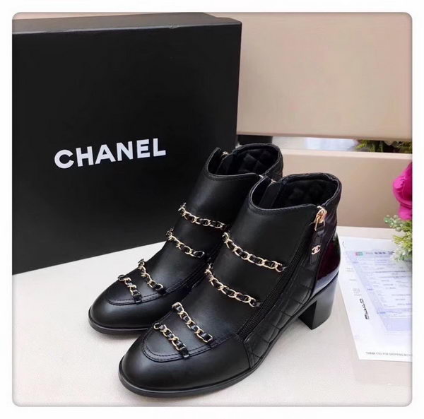 Chanel Ankle Boot Leather CH2227A Black