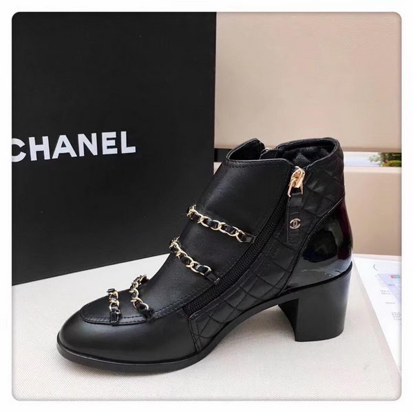 Chanel Ankle Boot Leather CH2227A Black