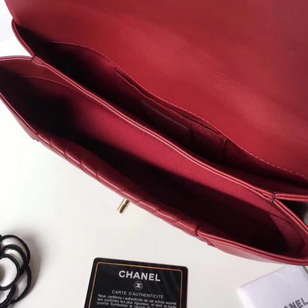 Chanel Clutch Chevron Sheepskin Leather CHA6698 Red