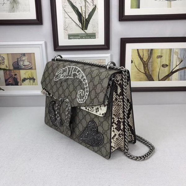 Gucci Dionysus Embroidered Shoulder Bag 403348 Grey